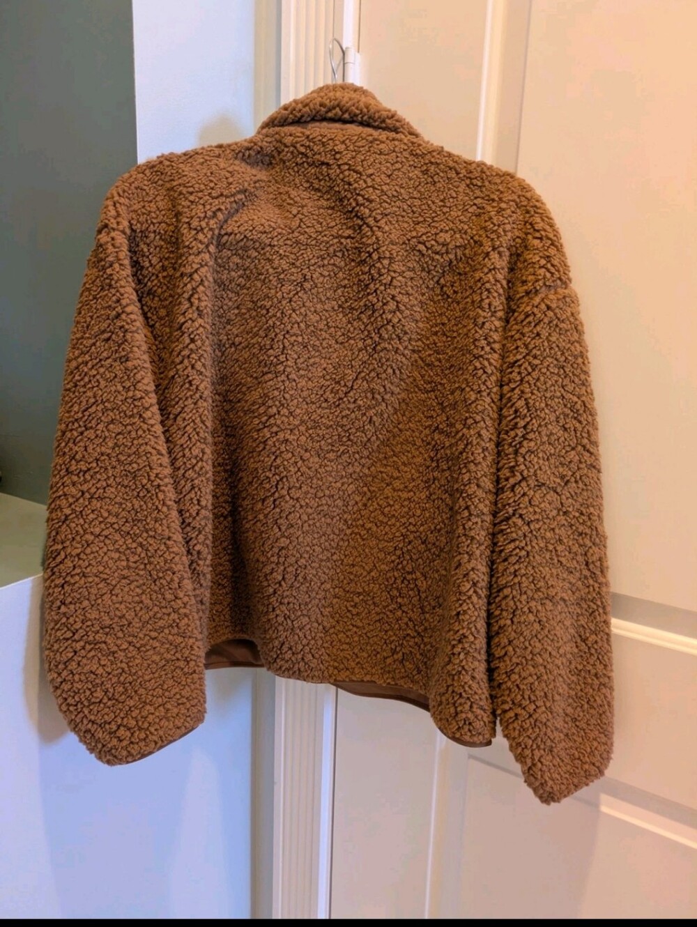 Athleta Cloud Fleece Jacket Pampas Beige Large Zip Pockets Cozy Sold Out - Picture 7 of 9